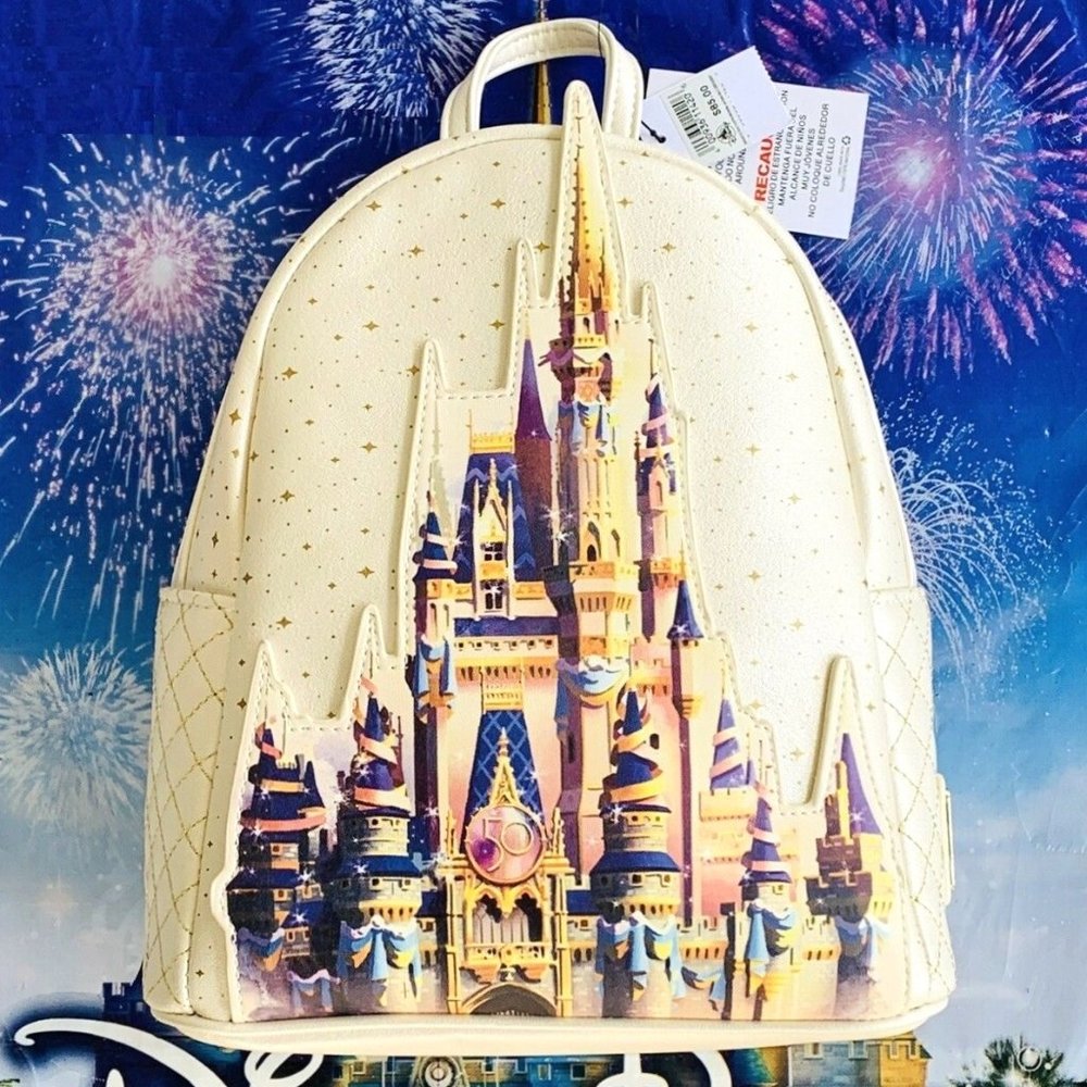 NEW Disney Loungefly 50th Anniversary Cinderella's Castle Backpack Bag